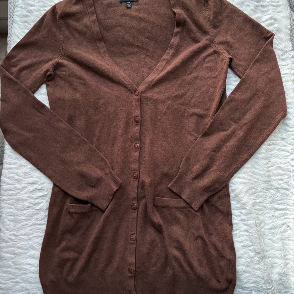 Brown Button-Up Cardigan